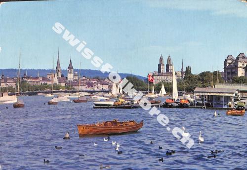 Postkarte: Zürich Zürichsee Boote