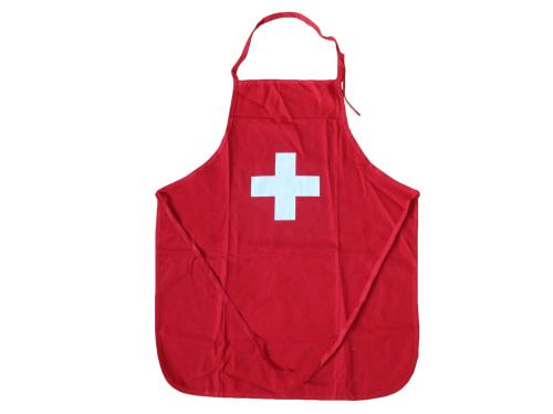 Küchenschürze, rot mit Schweizerkreuz