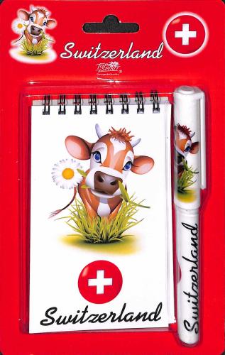 Notizblock Switzerland - mit Kugelschreiber
